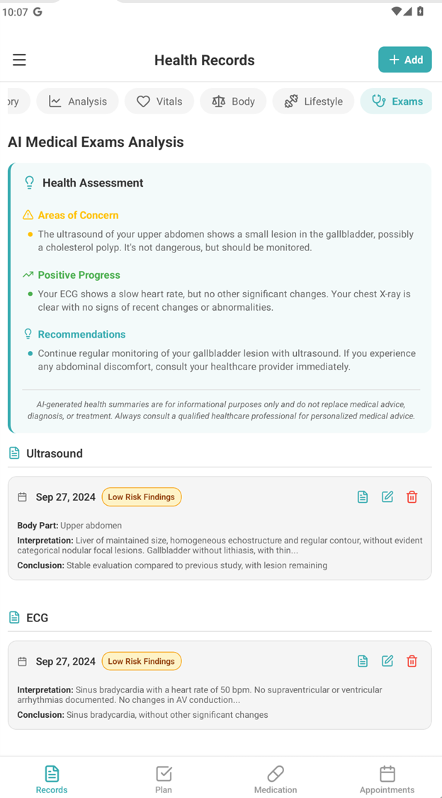 AI Medical Exams Analysis in English